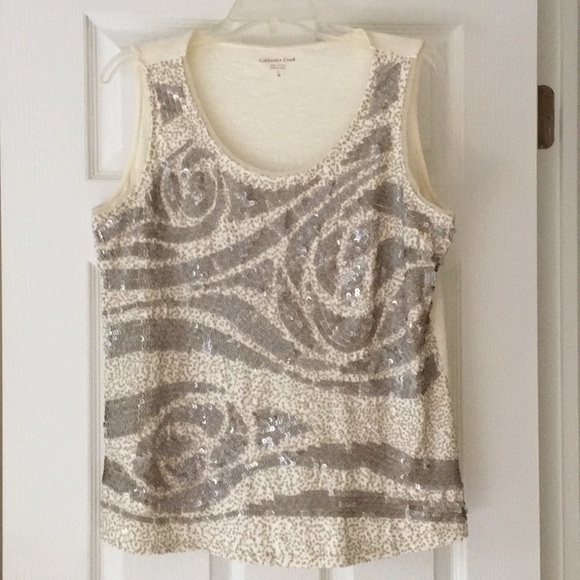 Coldwater Creek Sequined Tank - Picture 1 of 6